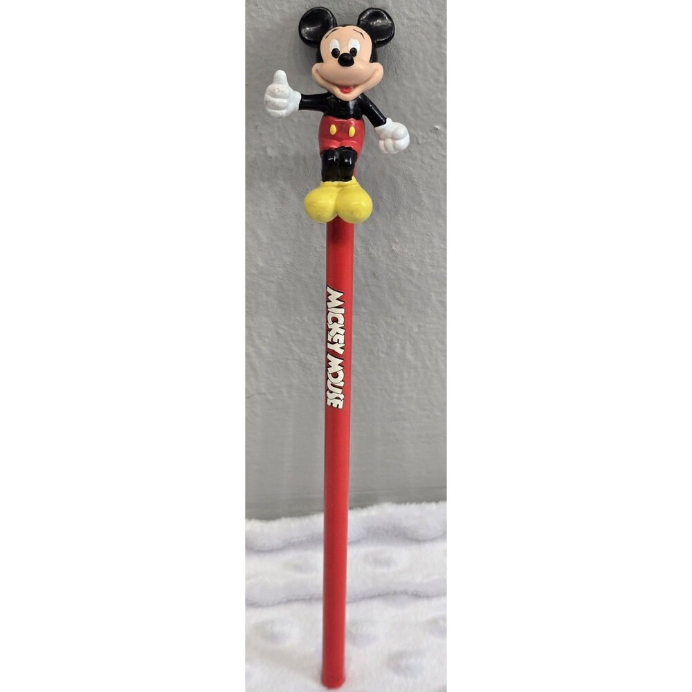 Vintage 1980's Mickey Mouse Pencil 3D Topper Sculpted Applause Made In Taiwan